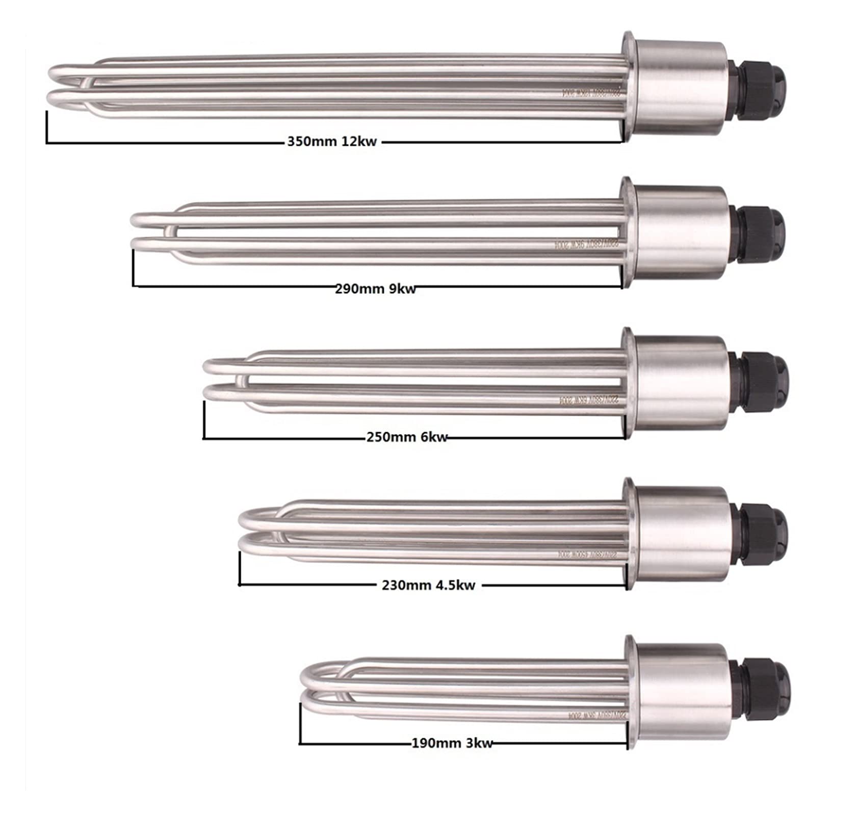 Amazon.com: YANGQI yaoqijie Immersion Heater Fit for Brew SUS304 2 tri  Clover OD64mm Flange 220V 380V 3KW 4.5KW 6KW 9KW 12KW Water Tank Heating  Element Lasting (Color : 6kw L250MM) : Tools