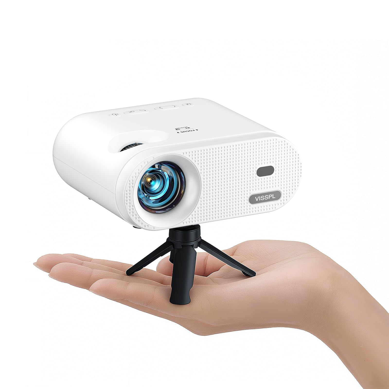 Mini Projector, FHD 1080P Video Projector, Portable Outdoor Projector with Tripod, Kids Gift, Home Theater Movie Phone Projector Compatible with Android/iOS/Windows