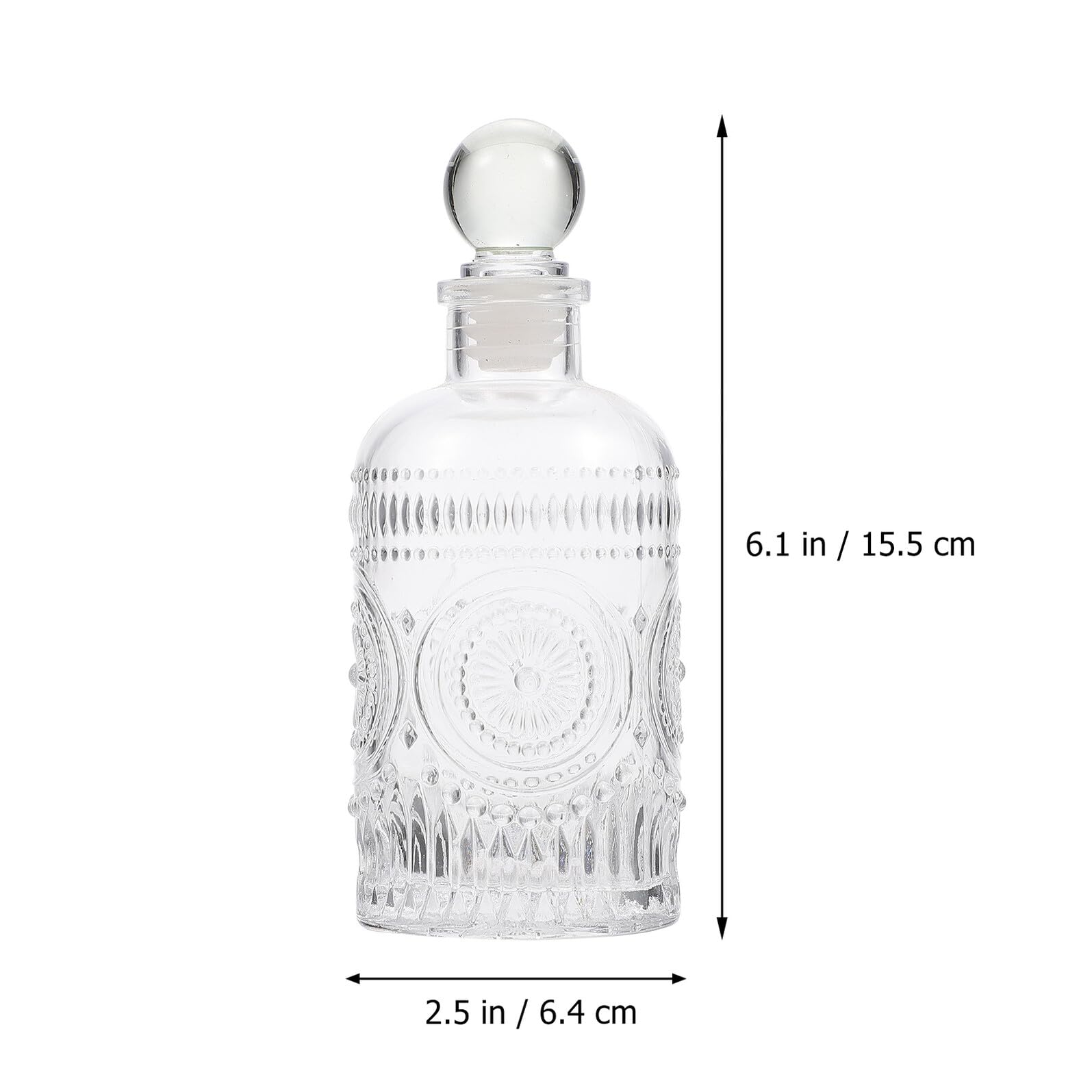 VICASKY 2 Pezzi Bottiglie Diffusore Aroma in Vetro con Incisione retrò Contenitori Ricaricabili per Profumo Stanze Decorazione Elegante per Soggiorno e Bagno