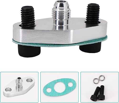 Vista 19 de Línea de alimentación de aceite turbo 4AN de 60 pulgadas, longitud de la línea de alimentación turbo de acero inoxidable trenzado, presión 4AN