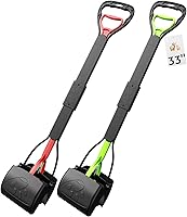 TIMINGILA 33" XL Pooper Scooper 2 Pack - No Bend Tall Handle, Heavy Duty No Touch Poop Picker for Large Small Dogs