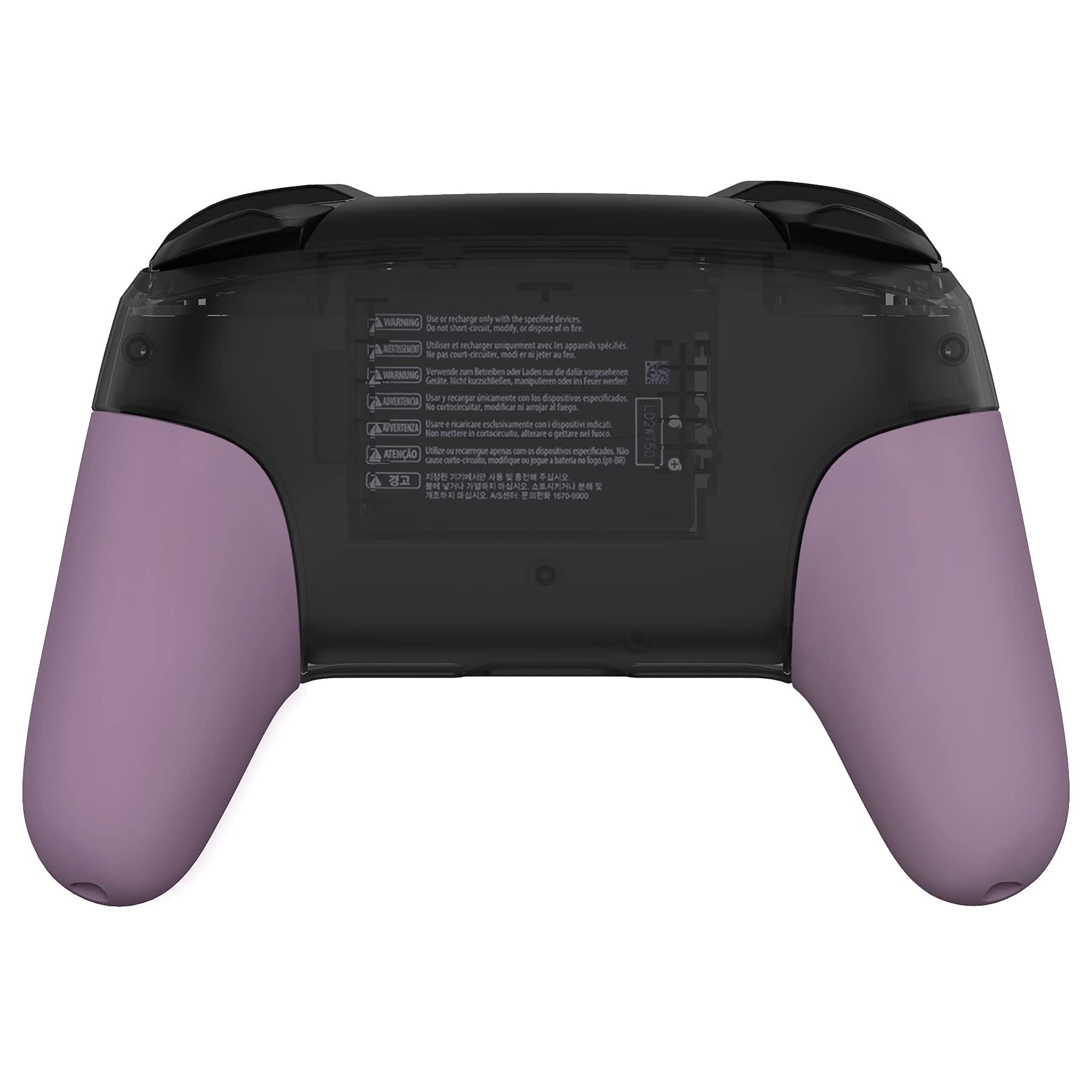 eXtremeRate Carcasa de Grip para Nintendo Switch Pro - Repuestos DIY Mango de Agarre Tacto Suave, Placa de Empuñadura para Nintendo Switch Pro Mando - No Incluye Control (Violeta Grisáceo) — view 5