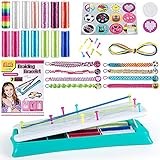 Friendship Bracelet Maker Making Kit for Girls 5-12 Years Old, Crafts for Kids Ages 8-12, Birthday Gifts for 9 10 11 Year Old Girl, Teen Girls Bracelet Maker Handmade Toys, 12 Bracelets Material