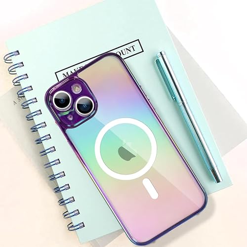 Miniatura 6 de Bonoma Funda compatible con iPhone 15 con cristales iridiscentes fluorescentes brillantes de lujo, protector de cámara + 2 protectores de pantalla a