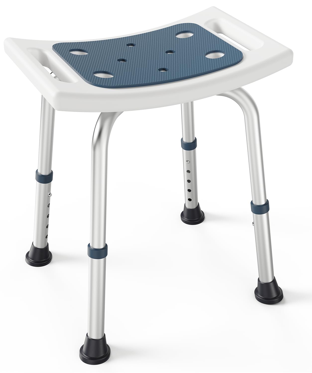 PELEGON Shower Chair for Inside Shower (350 lb) - Adjustable Height, Padded Seat, Shower Chair for Elderly and Disabled - Shower Chair for Adults, Tub Chairs for Bathtubs - Dark Blue