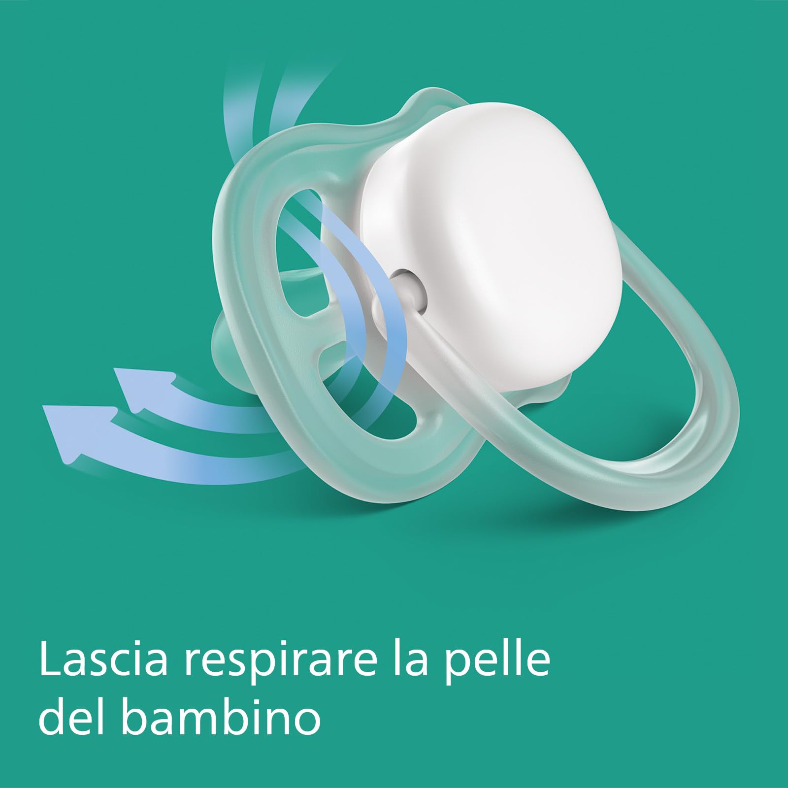 Ciuccio Philips Avent ultra air - 2 ciucci leggeri, traspiranti e fluorescenti per bambini di età compresa tra 6 e 18 mesi, senza BPA, con custodia da trasporto per sterilizzatore (modello SCF376/13)