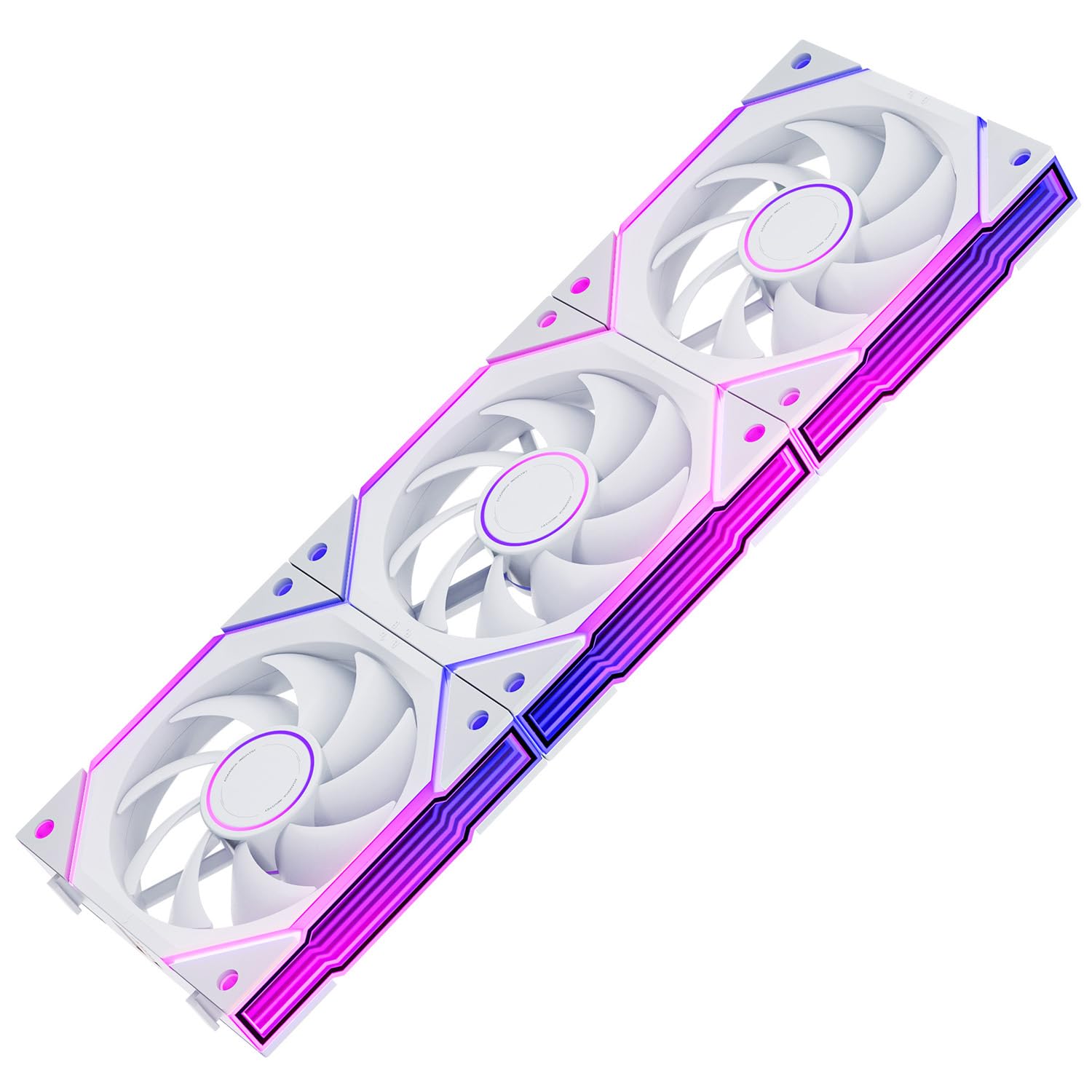 AsiaHorse NyotaUltra ARGB 120mm 3 Pack RGB Daisy Chain [Infinity Mirror] [HDB] 58.5CFM/2000RPM/2.05MMH2O 4Pin PWN & 5V 3Pin ARGB for Asus Aura GIGABYTE MSI White