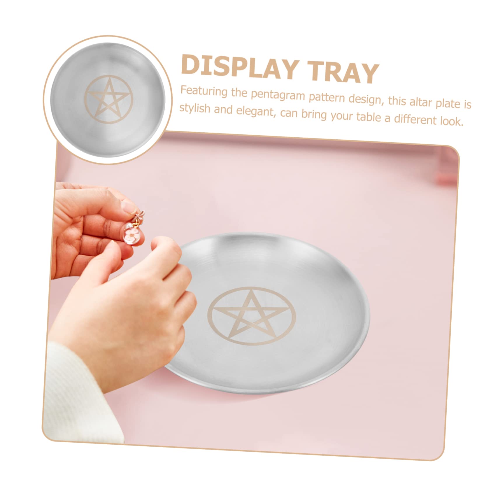 Pentacolo In MetallO Per Altare - Decorazione Rituale E Spirituale - Piastra Per Gioielli E Tarocchi - Foto 3