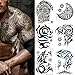 Kotbs 6 Sheets Extra Large Totem Temporary Tattoo Stickers, Waterproof Big Temporary Tattoos for Men Adults Guys Women Body Art Arm Shoulder Chest Make Up Fake Tattoos