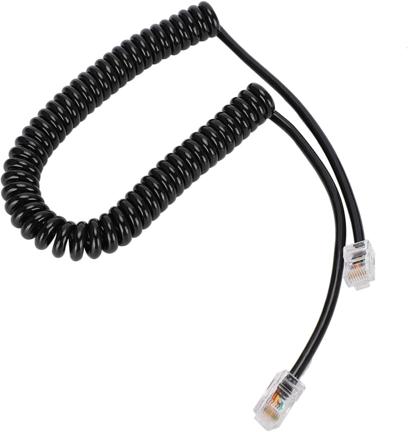 Speaker Mic Cable, Stable Communication Portable ABS Speaker Microphone Replace Cable Stretched Length 8 Pin Interface Thick for ICOM HM-98