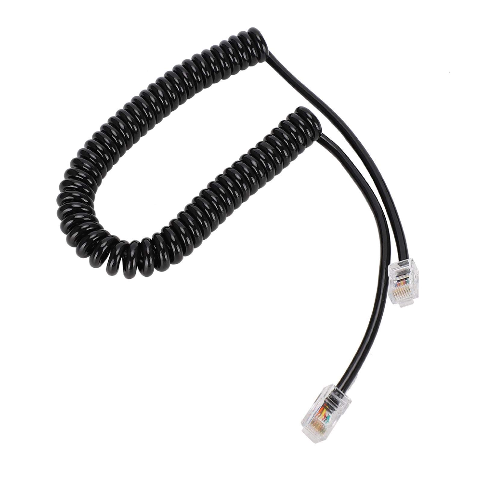 Speaker Mic Cable, Stable Communication Portable ABS Speaker Microphone Replace Cable Stretched Length 8 Pin Interface Thick for ICOM HM-98