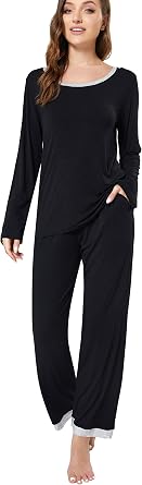 Long Sleeve Pajamas for Women Warm Winter Pajamas Set Super Soft Sleepwear Lightweight Pjs Set