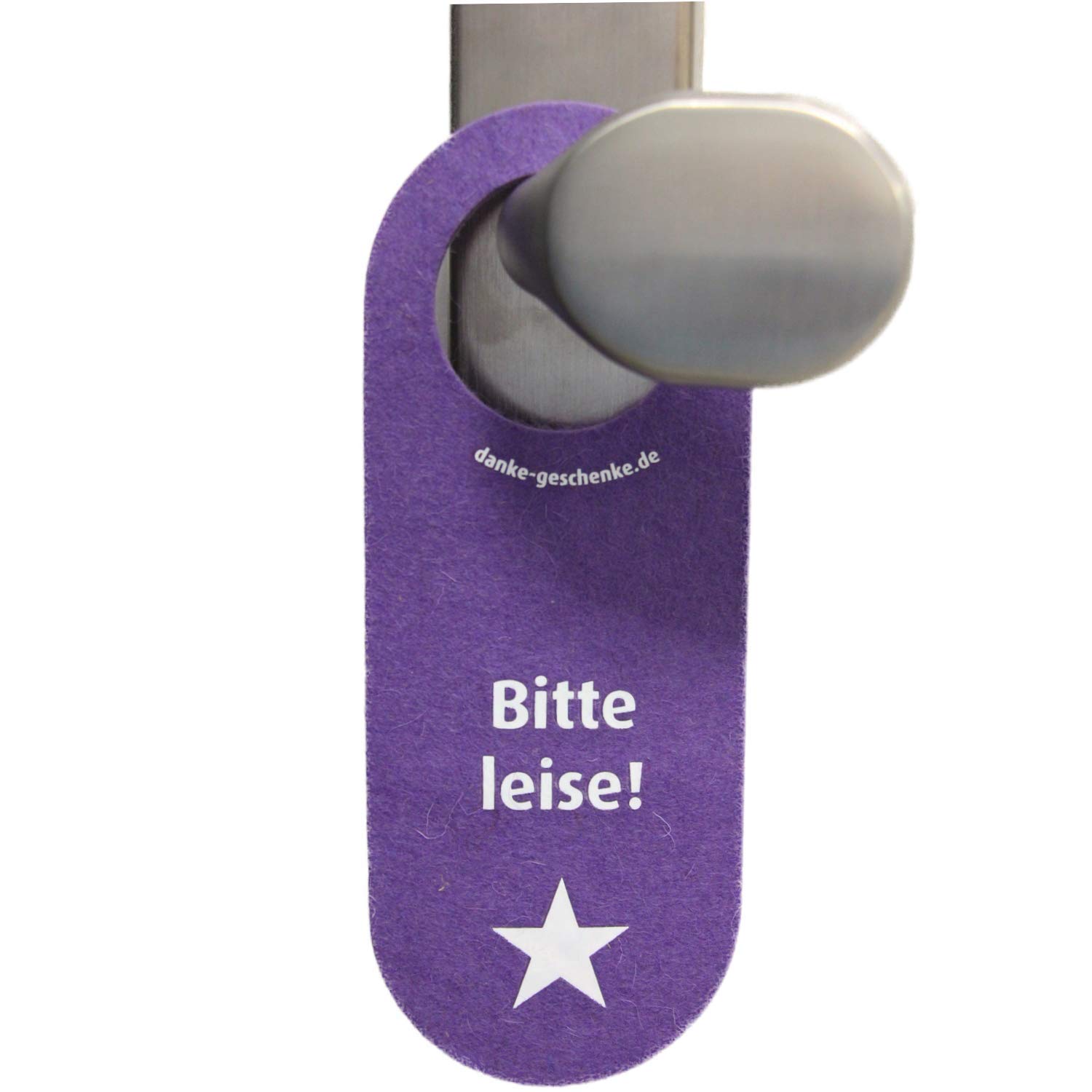 immi 1 St. Filz Türhänger Lila, bd.stg. Bitte leise/Reserviert, mit Stern