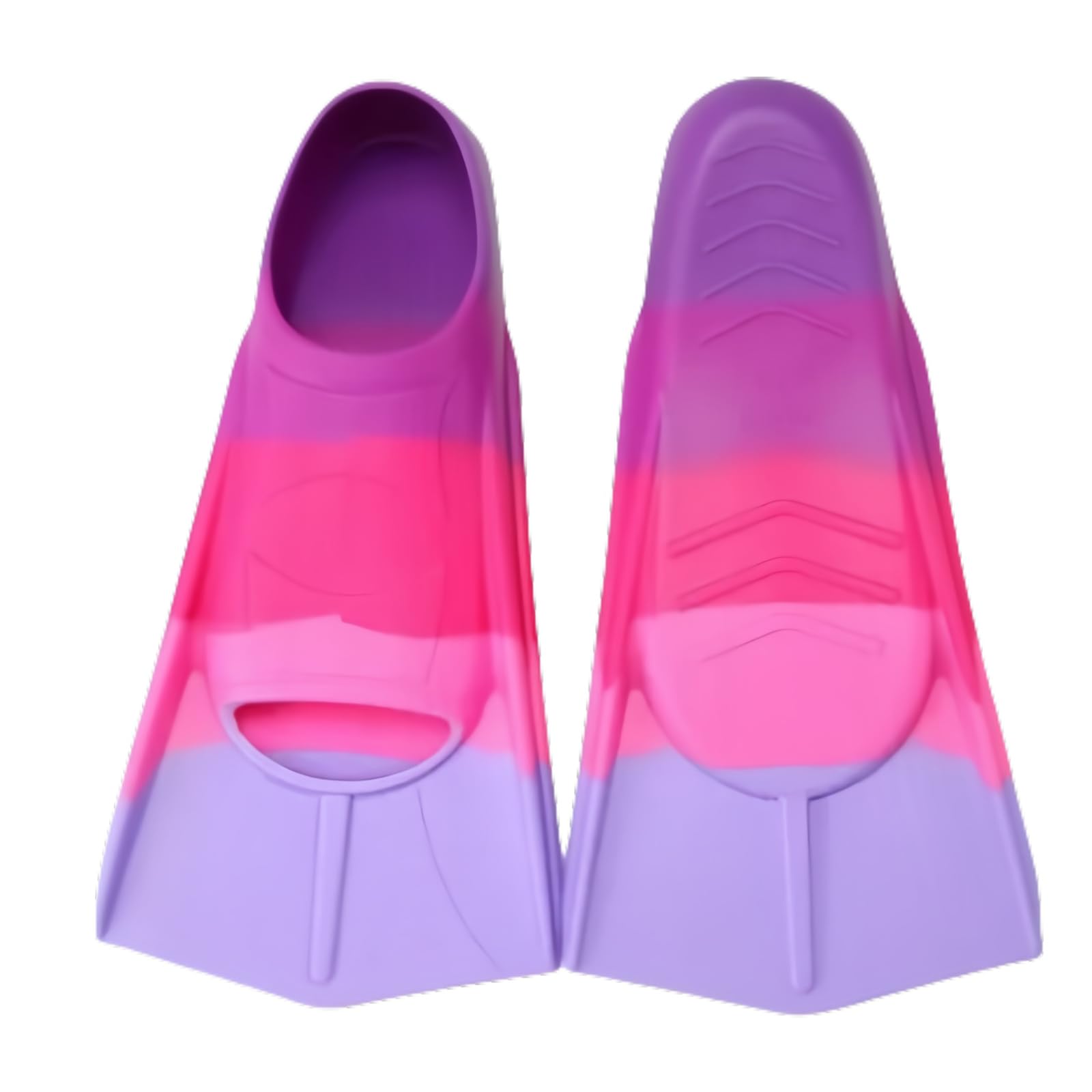 Pinne da nuoto per bambini XXS [30 – 32], 100% silicone, pinne corte, pinne per bambini per allenamento e lap arcobaleno pinne nuoto per bambini carine corte in silicone