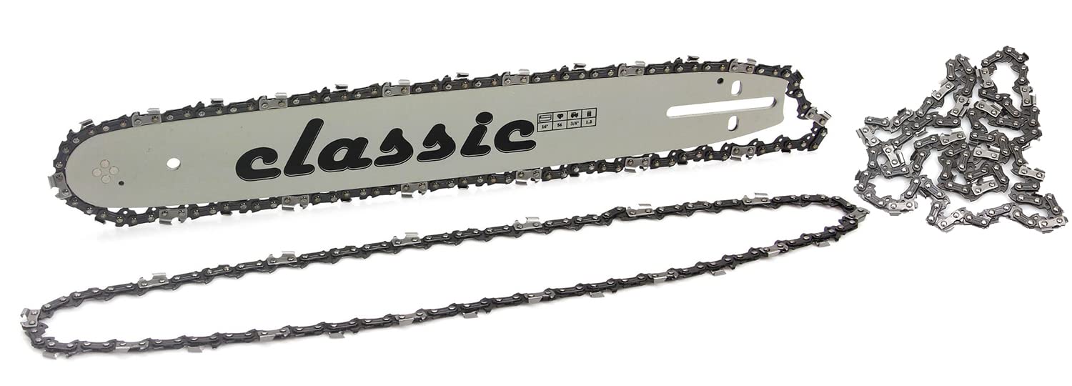SET Lama Barra con Catena di ricambio con 2a catena omaggio per motosega moto sega (15" - 66 maglie)