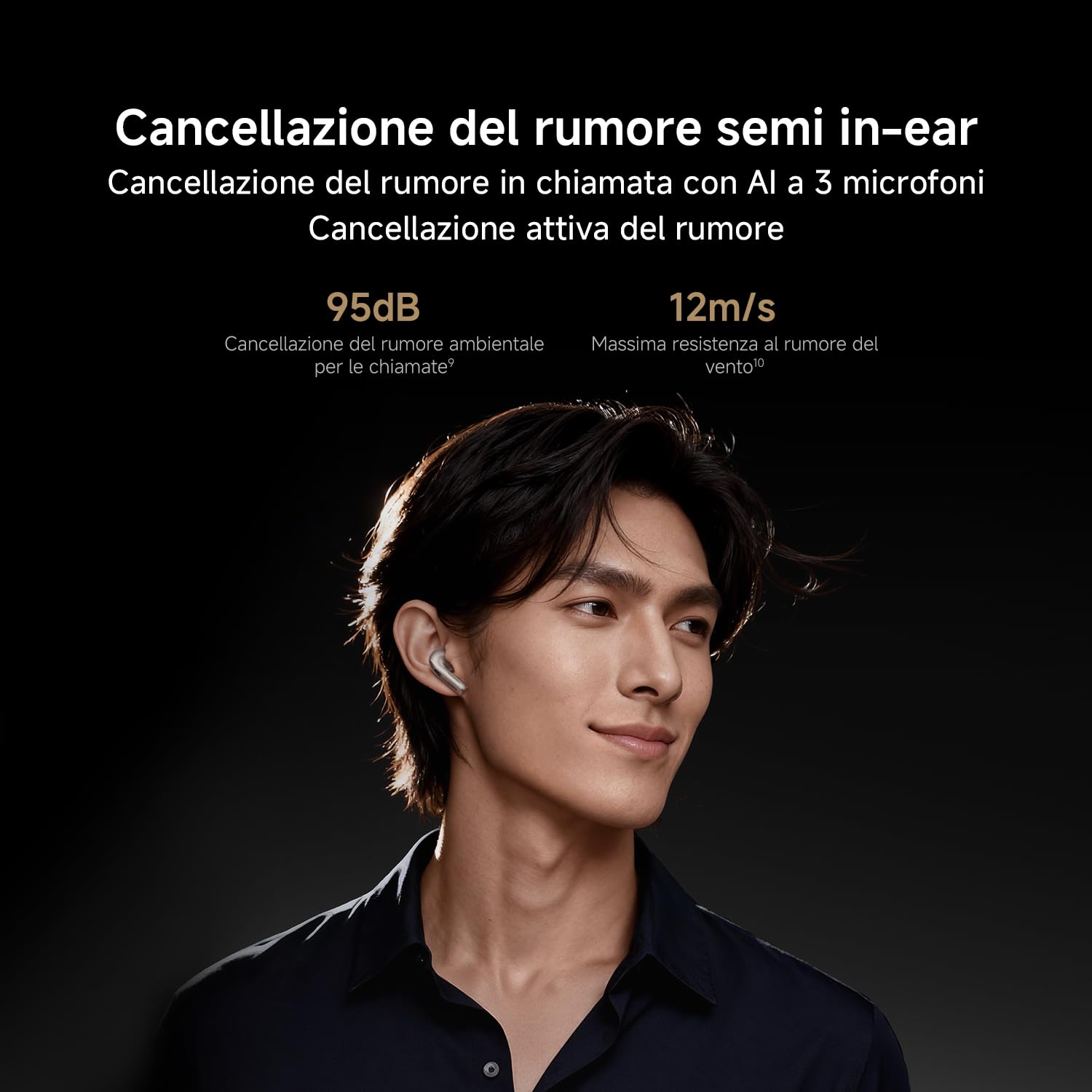 XIAOMI Buds 6, Auricolari Wireless, Cancellazione rumore 3 mic, Nero | Harman AudioEFX, driver triplo magnetico, suono personalizzato app, Apple Find My e Google Find Hub