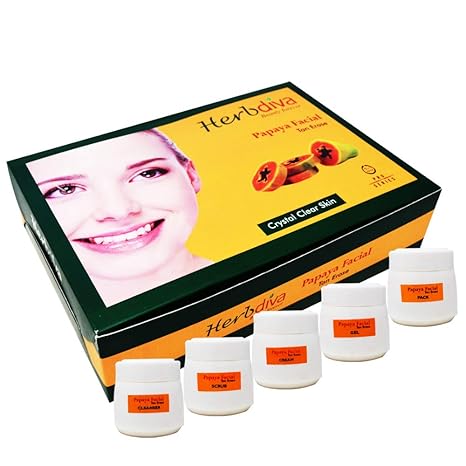 Herbdiva Papaya Facial Kit For Crystal Clear Skin 500gm Amazon In Beauty