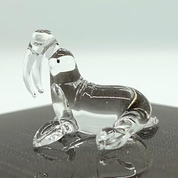 تماثيل صغيرة لأسد البحر وفرس البحر مصنوعة يدويًا من الزجاج الشفاف، حيوانات فنية، هدية قابلة للتحصيل، ديكور منزلي، فرس البحر