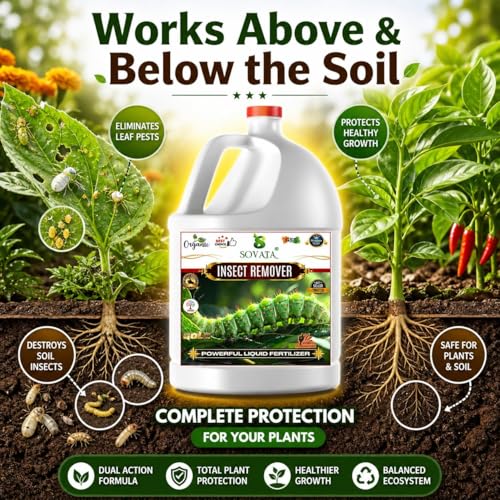 Image of All insects Remover, Essential Organic Powerful Liquid Insecticide for Removing all types of insects and pests from Plants and soil. (1000 ml)