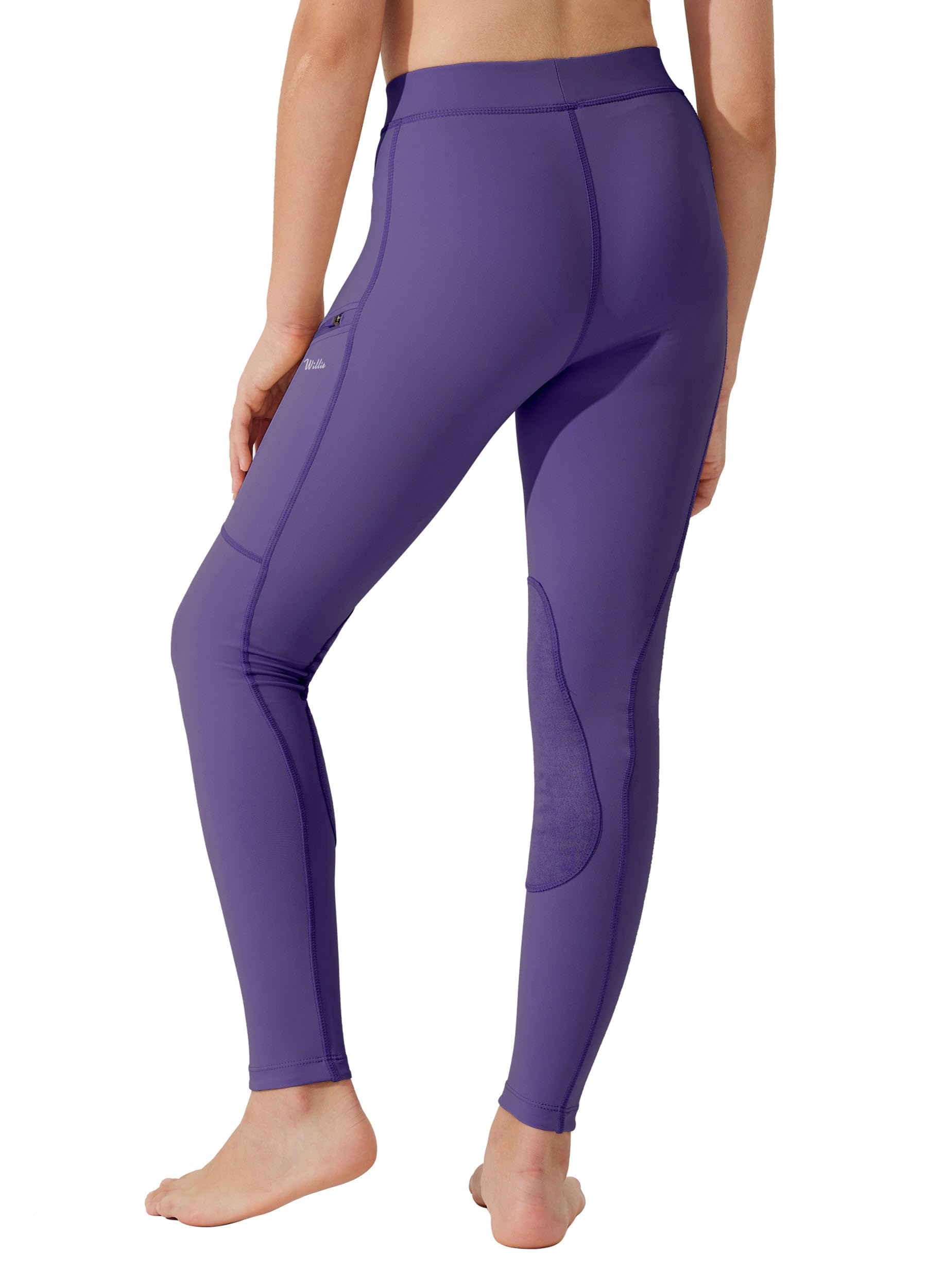 WILLIT Pantalon d'équitation pour enfant fille - Legging d'équitation - Pantalon d'été respirant et élastique avec poches