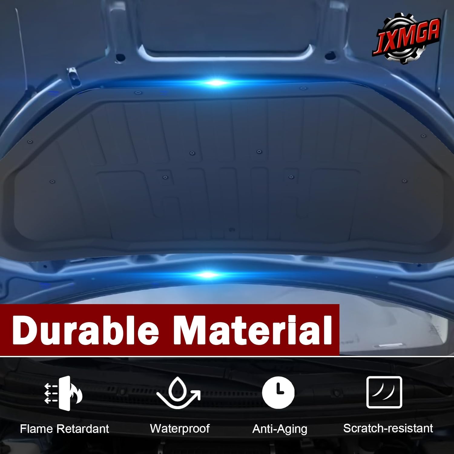 Hood Insulation Soundproof Mat Compatible with 2024-2025 Toyota Tacoma,Engine Sound Insulation Pad for 2025 Toyota 4Runner,PET Hood Heat Shield Sound Deadening Pad Protective Cover Liner Mat