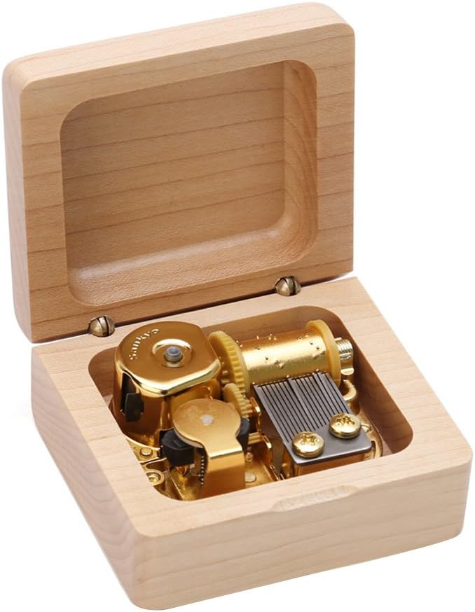 Christmas Music Box Wooden Music Box Boutique Creative Birthday Gift to Girlfriend Girls Small Gifts (Maple music box,Spirited Away) (Maple music box, Castle in the Sky)