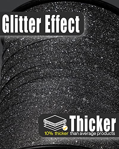 Image of PartyWoo Smoky Black Curling Ribbon, 500 Yard Glitter Ribbon for Balloons, Crafts, Weddings, Floristry (1 Roll)