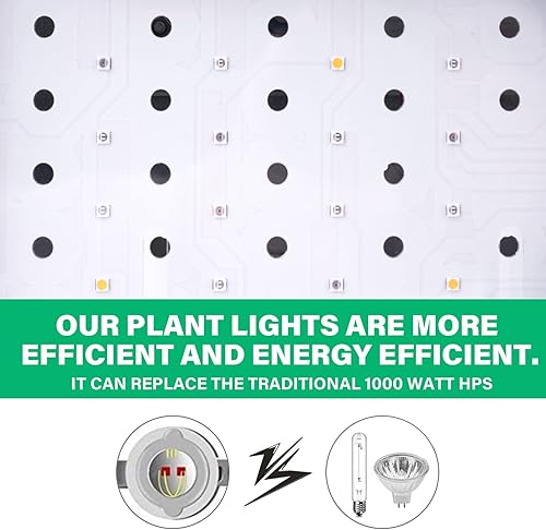Miniatura 5 de Luz LED de crecimiento de 1000 W para plantas de interior, lámpara de crecimiento de luz de plantas de espectro completo para plantas hidropónicas
