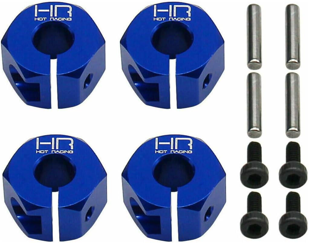 Hot Racing MMX10X06 Blue Aluminum 12mm Wheel Hex TRA Mini Max