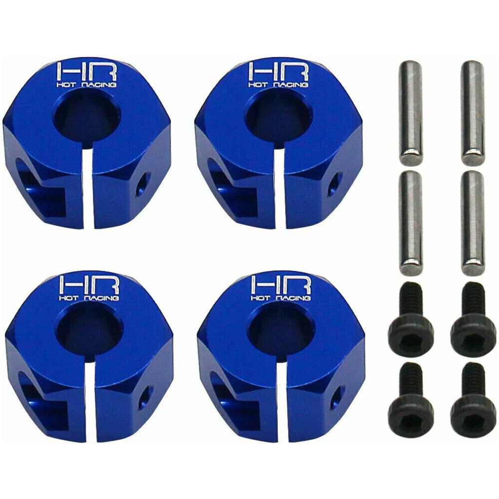 Hot Racing MMX10X06 Blue Aluminum 12mm Wheel Hex TRA Mini Max