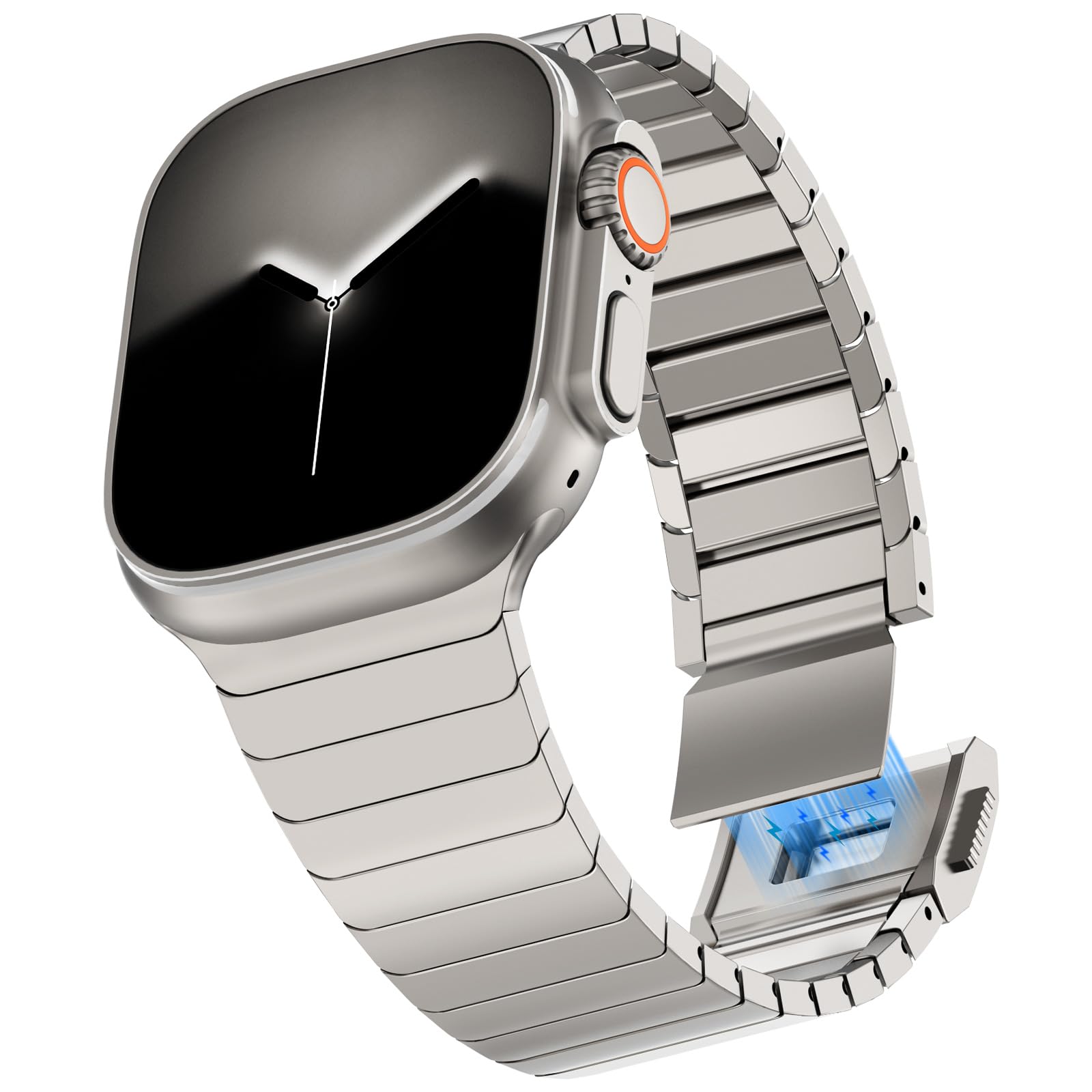 KADES Compatible avec Apple Watch Ultra Band 3/2/1 49 mm pour homme, bracelet avec boucle magnétique pour Apple Watch Series 11/10/9/8/7/6/5/4/SE/3/2/1 46 mm/45 mm/44 mm/42 mm/41 mm/40 mm/38 mm