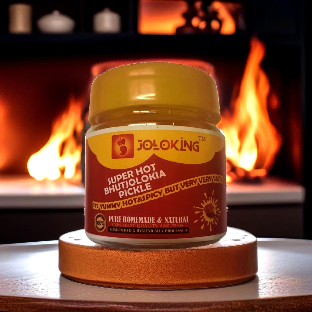 Joloking Superhot Bhut Jolokia Pickle 100 grams | King Chilli | Naga Chilli | Ghost Pepper Pickle | Homemade & Natural | No preservatives added | No colour added | No MSG added