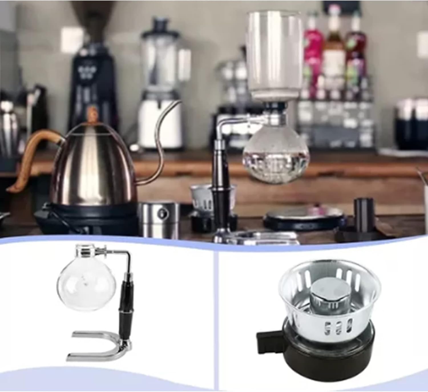 Japanese Style Siphon Coffee Maker Tea Siphon Pot Vacuum Coffeemaker Glass Type Coffee Machine Filter