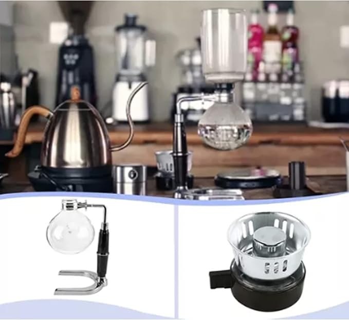 Cafetera Sifón Manual con Base de Acero Inoxidable para Café de Barista miniatura 4