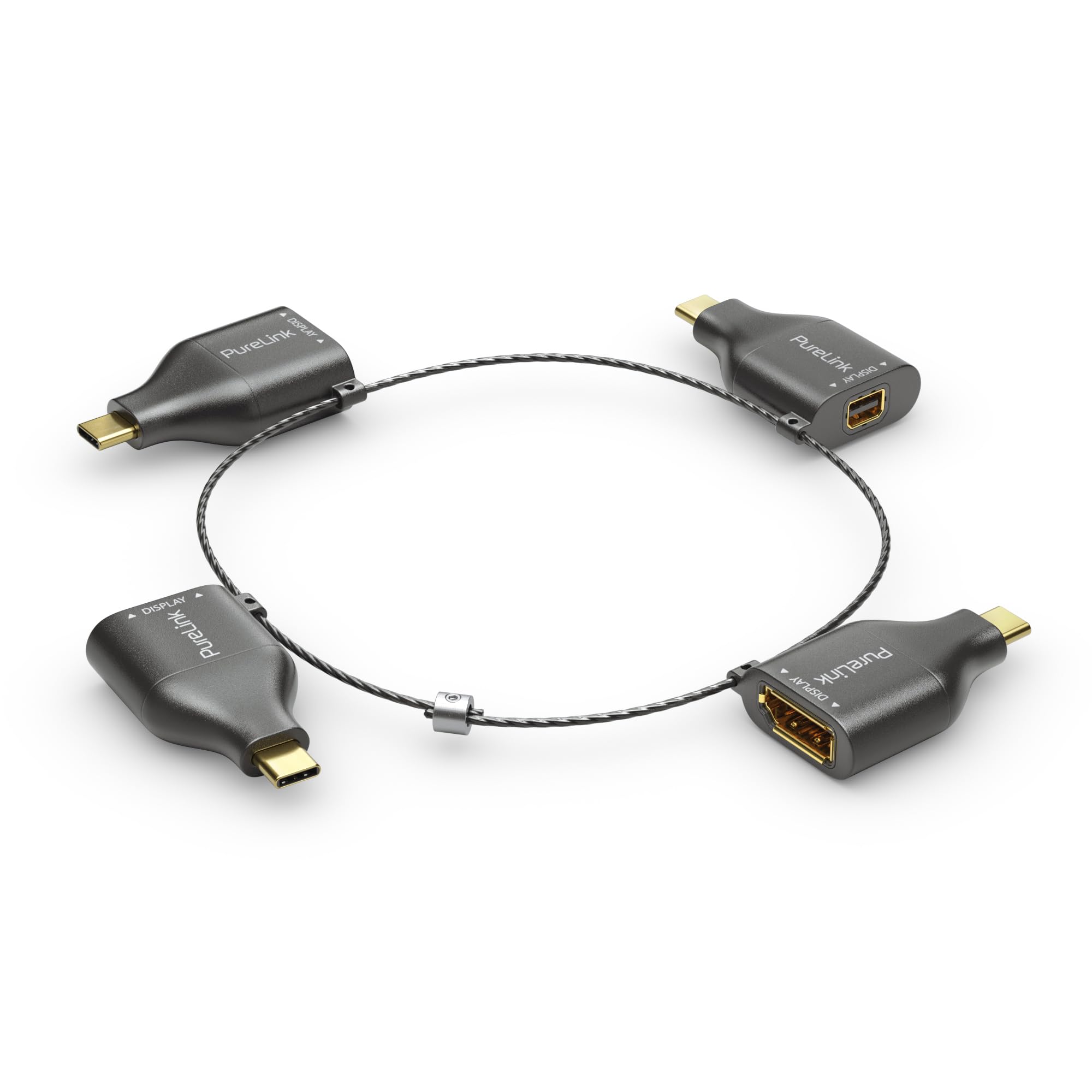PURELINK ADAPTADOR RING KLEIN - 4X USB-C - USB-C VGA/HDMI/MINIDP/DP, NEGRO