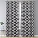 HLC.ME Lattice Print Thermal Insulated Blackout Room Darkening Energy Efficient Window Curtain Grommet Panels - Set of 2 - 52" W x 84" L - Grey
