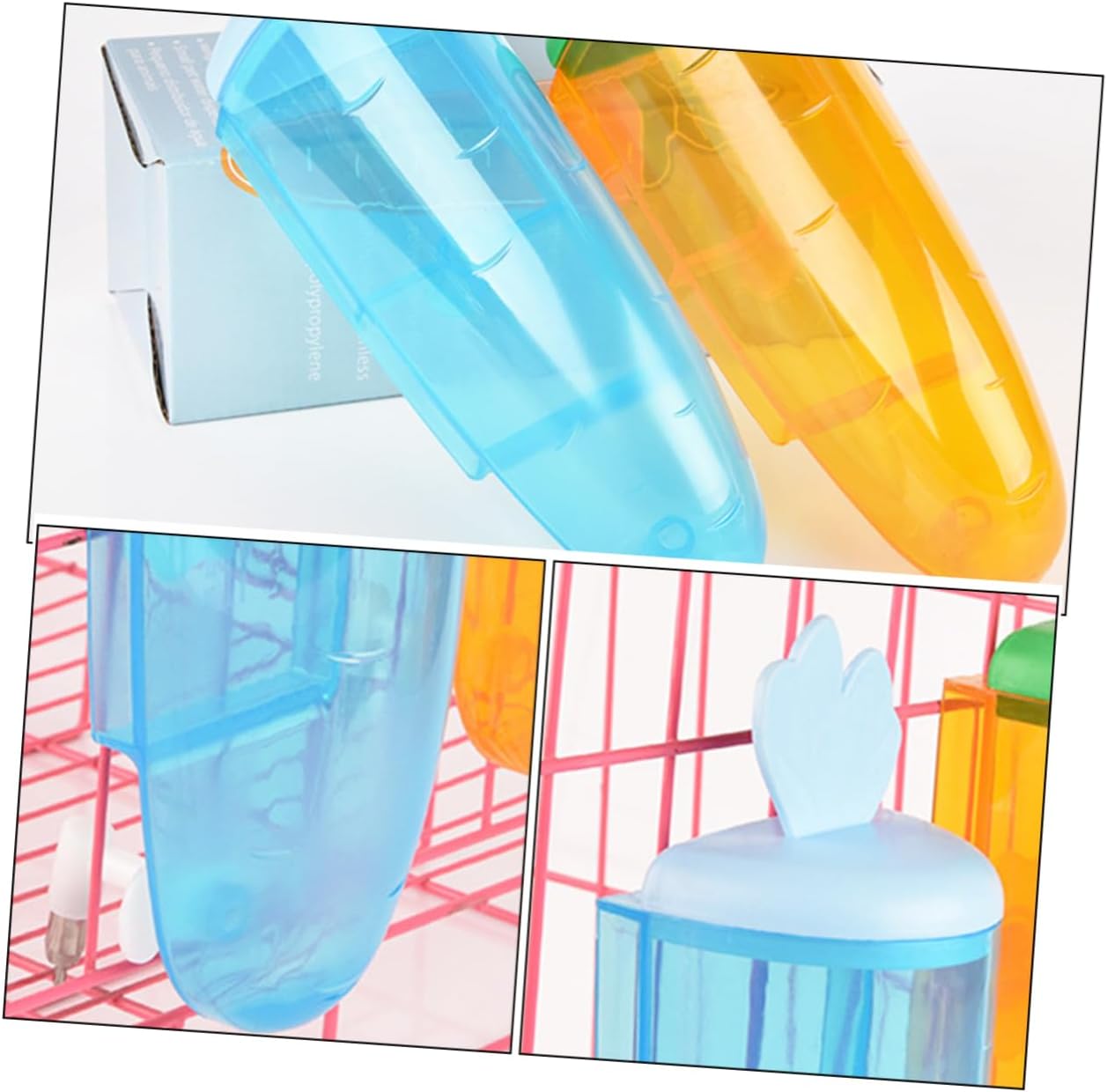 Levemolo Attach Pet Water Feeder Hanging Carrot-Shaped Dispenser for Guinea Pigs and Animals Stable Non- Design for Convenient Hydration Cages