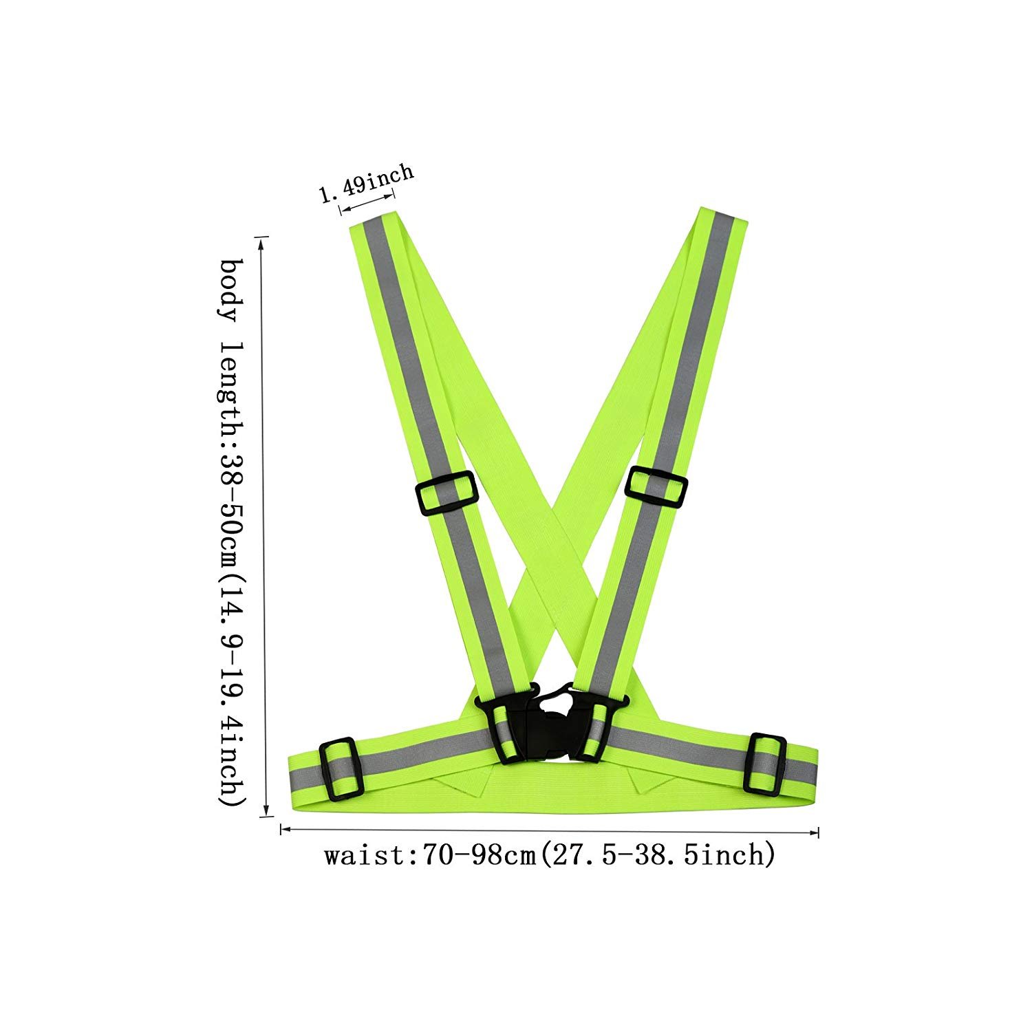 Image secondaire de Gilet réfléchissant haute visibilité et brassards de ceinture portable, équipement de course à pied, gilet de sécurité réglable