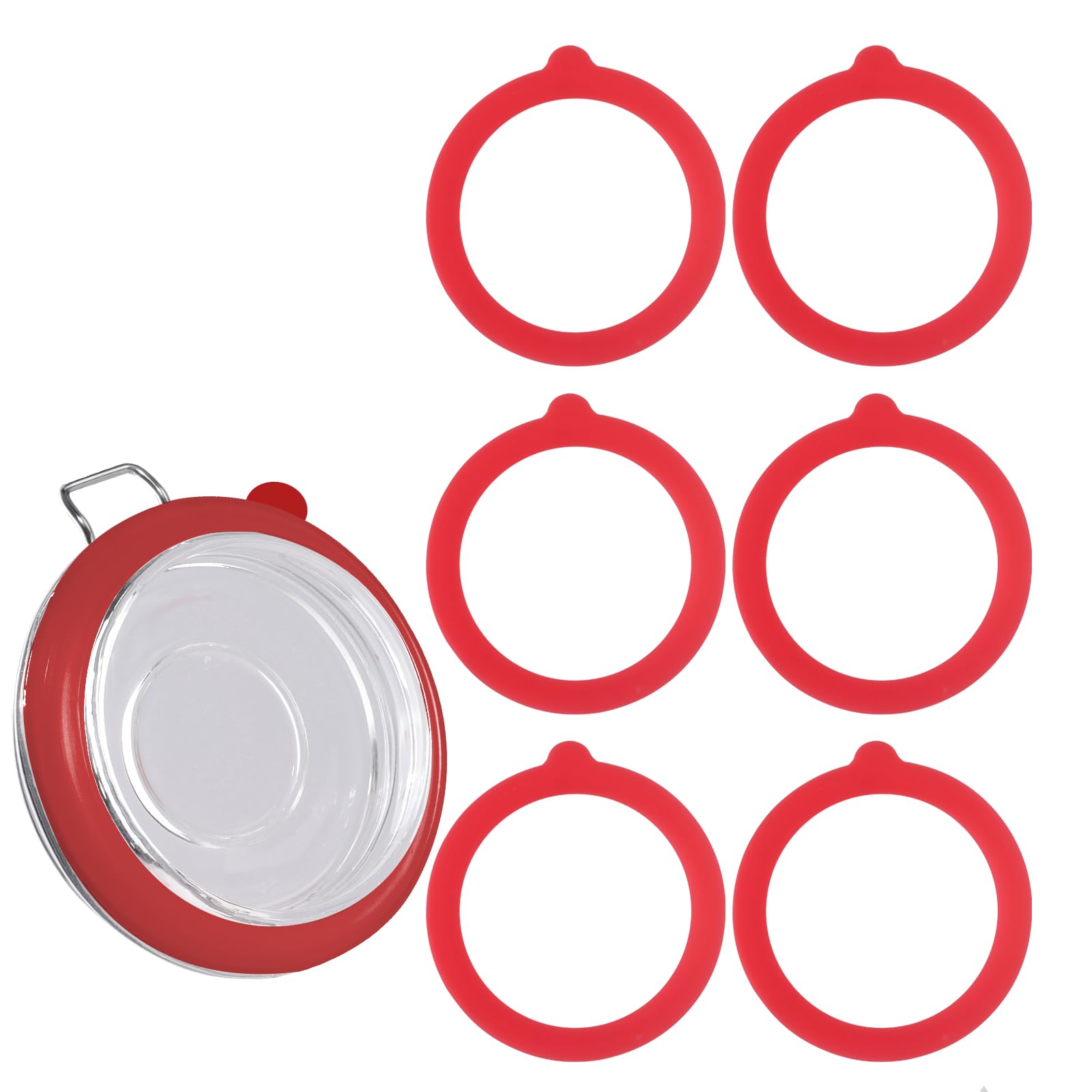 6pcs 4.5 Inch Silicone Sealing Rings - Replacement Gaskets For 3.46 Inch Mouth Glass Jars, Canning & Storage