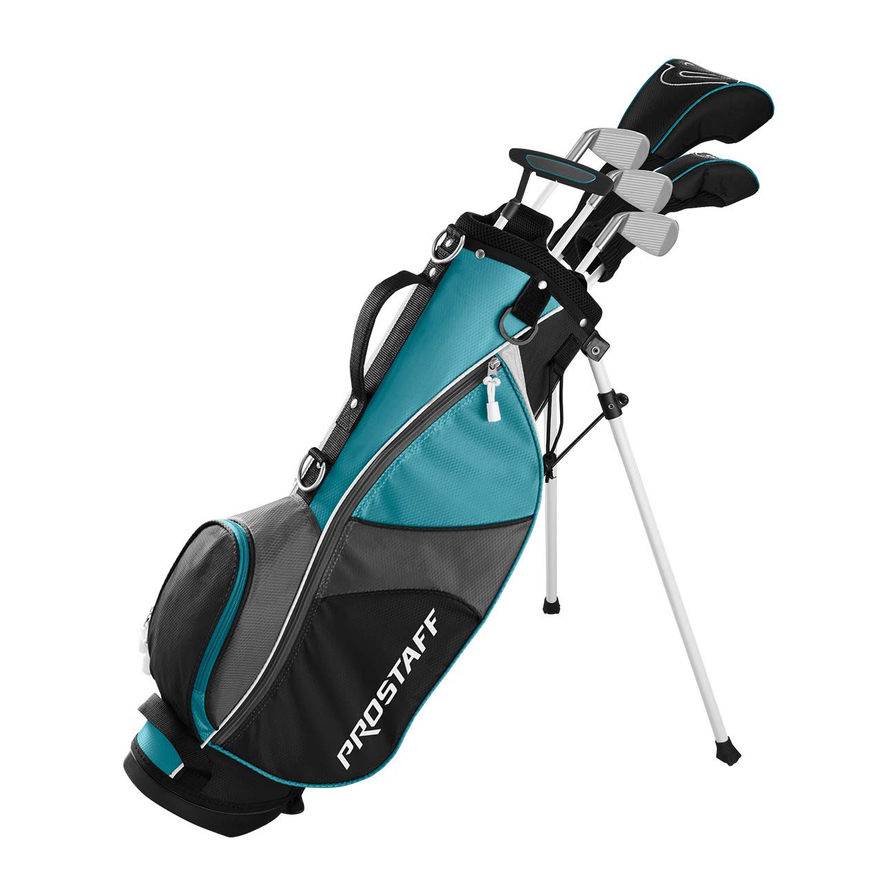 WilsonGolf Pro Staff JGI LG, Junior Club Set for Girls from 11-14 Years, Body Size 142-160 cm, Right-Hander, Graphite, Including Carrybag, Turquoise, WGGC91860