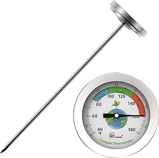 Compost Thermometer,Outdoor Temperature Thermometer 7 Inch | Easy-to-Read Garden Soil Thermometer, Outdoor Temperature Thermometer, Ground Temperature Thermometer Kumprohu