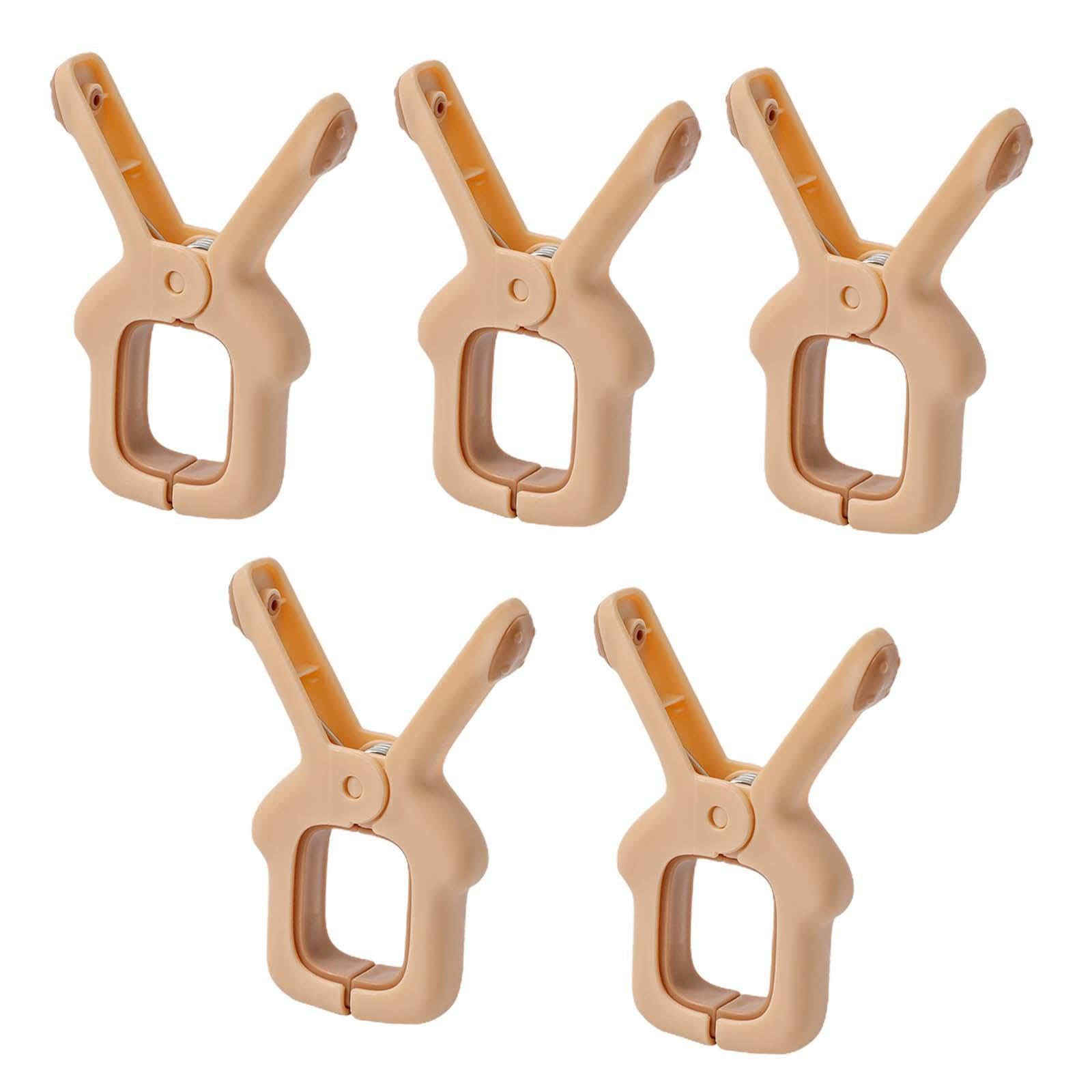 Handtuchhalter, 5 Stück, Strandtuch-Clips, Wäscheklammern, Balkon, winddichter Clip, winddicht, Wäschetrockner-Clip, Handtuchhalter für Steppdecken, Decken, Hellrosa