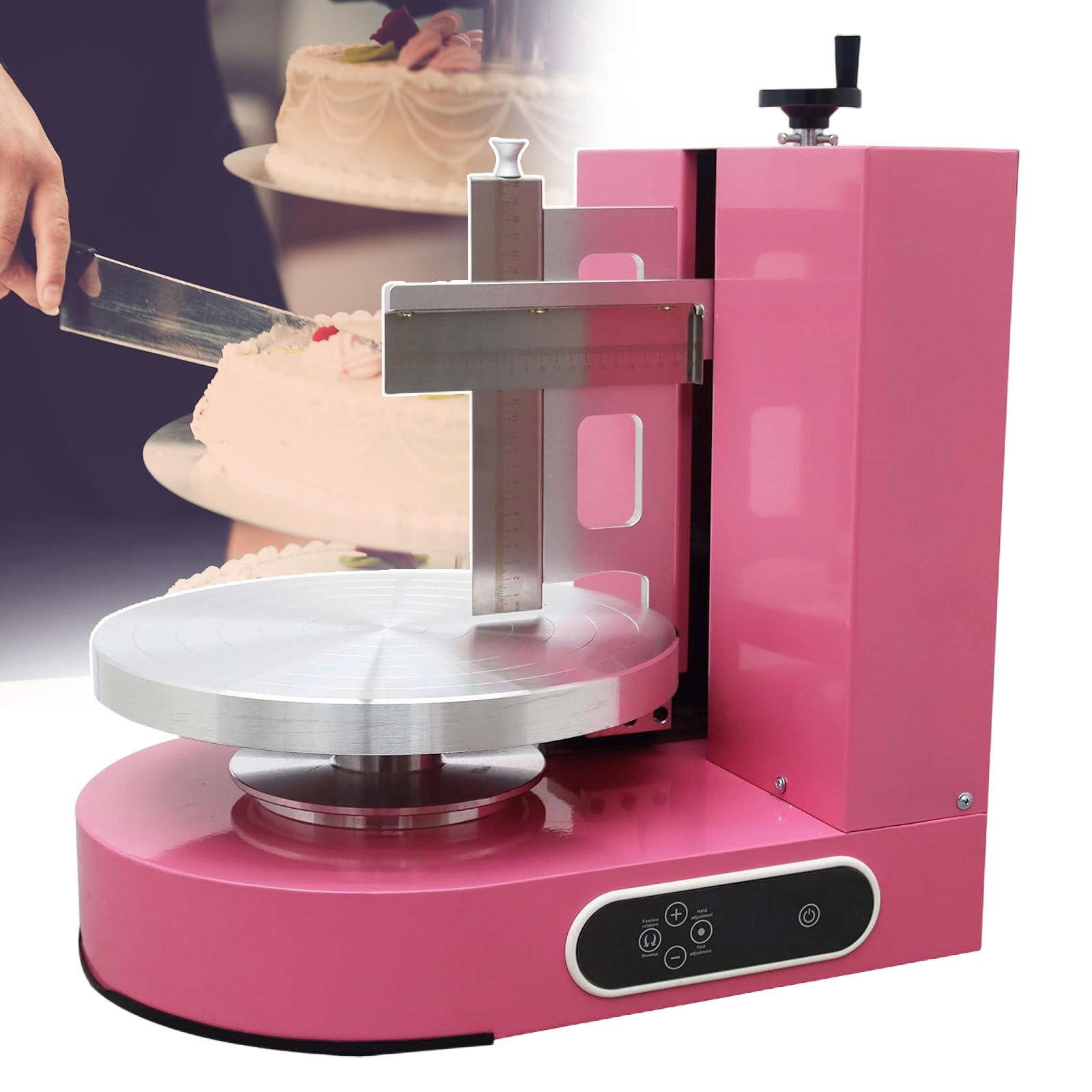 smafoseedding Máquina Alisadora De Esparcidor De Decoración De Crema para Pasteles/Pan, Herramienta De Recubrimiento De Pastelería, para Pasteles De 4 A 12 Pulgadas, Adecuado para Pastelerías,Red