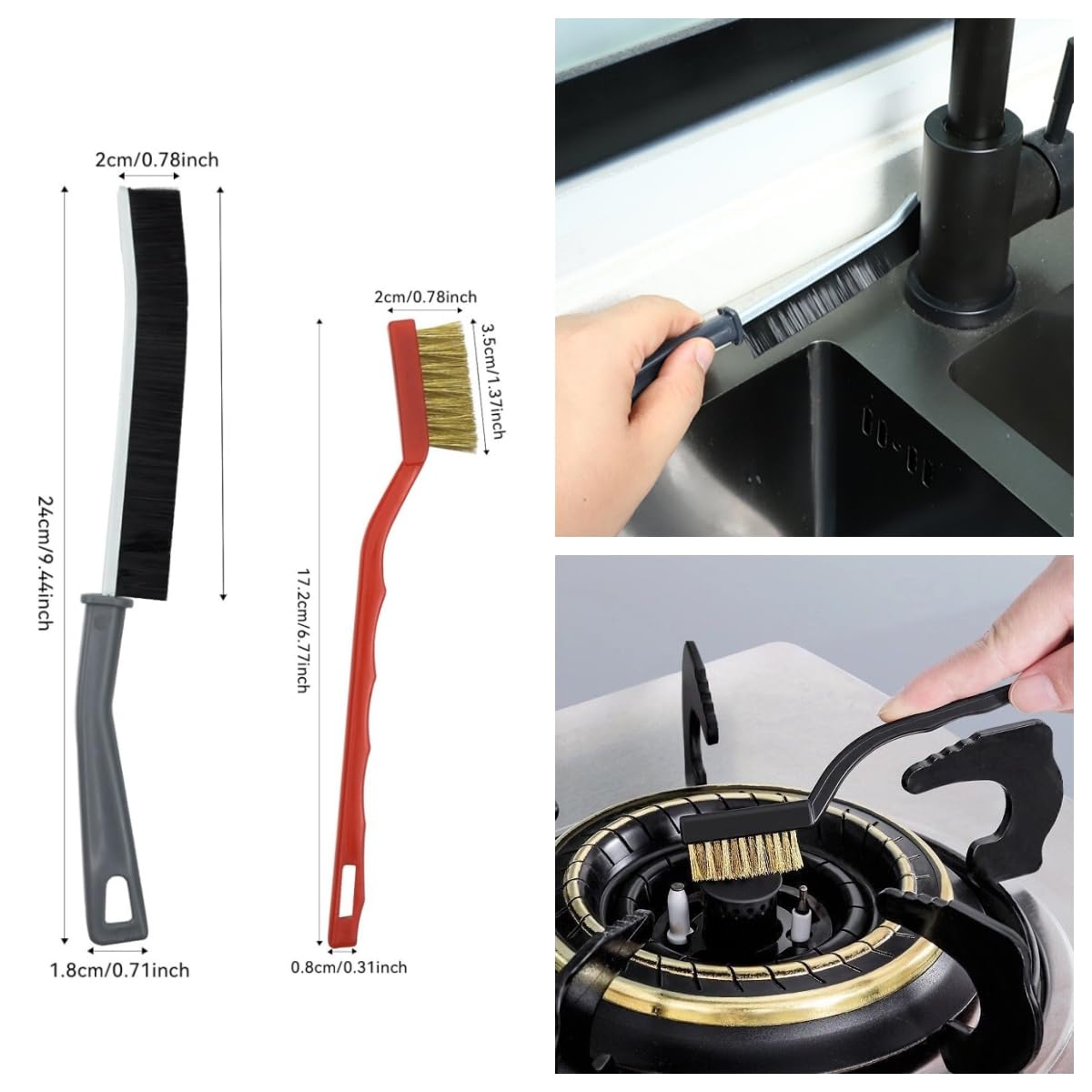 Set 5 Spazzole Per Pulizia Fessure - Per Doccia, Fughe, Angoli Morti In Bagno E Cucina - Foto 4