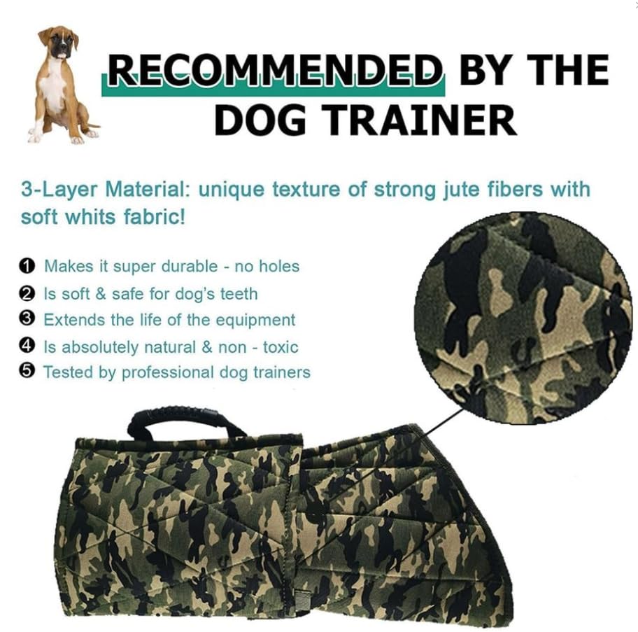 Luminexia Manchette Mordant Manches de Dressage de Chien en Chanvre Berger Allemand Manchon de Dressage de Chien Manchon Mordant Fournitures de Dressage
