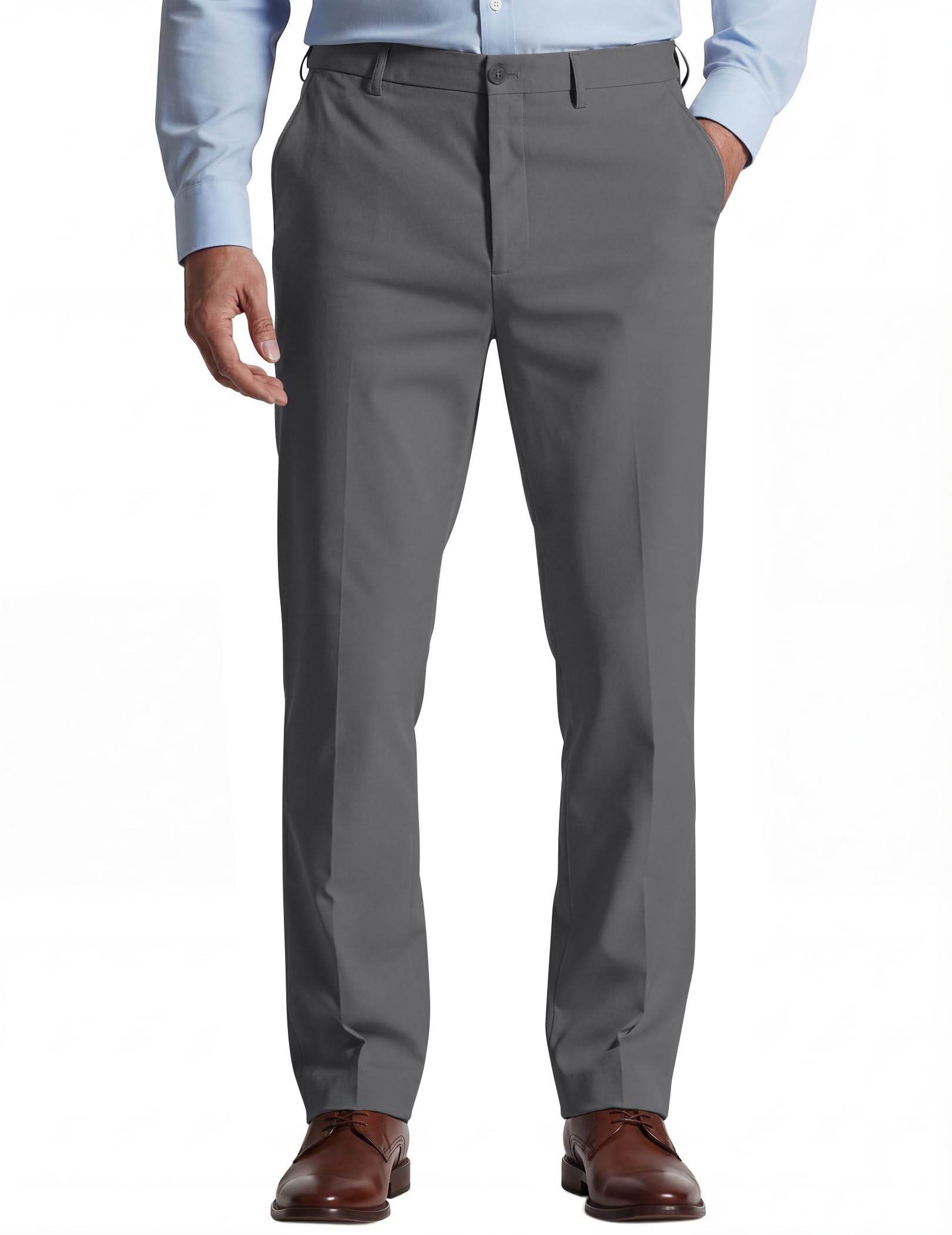 COOFANDY Mens Classic Dress Pants Expandable Waist Suit Pants Breathable Business Casual Slacks