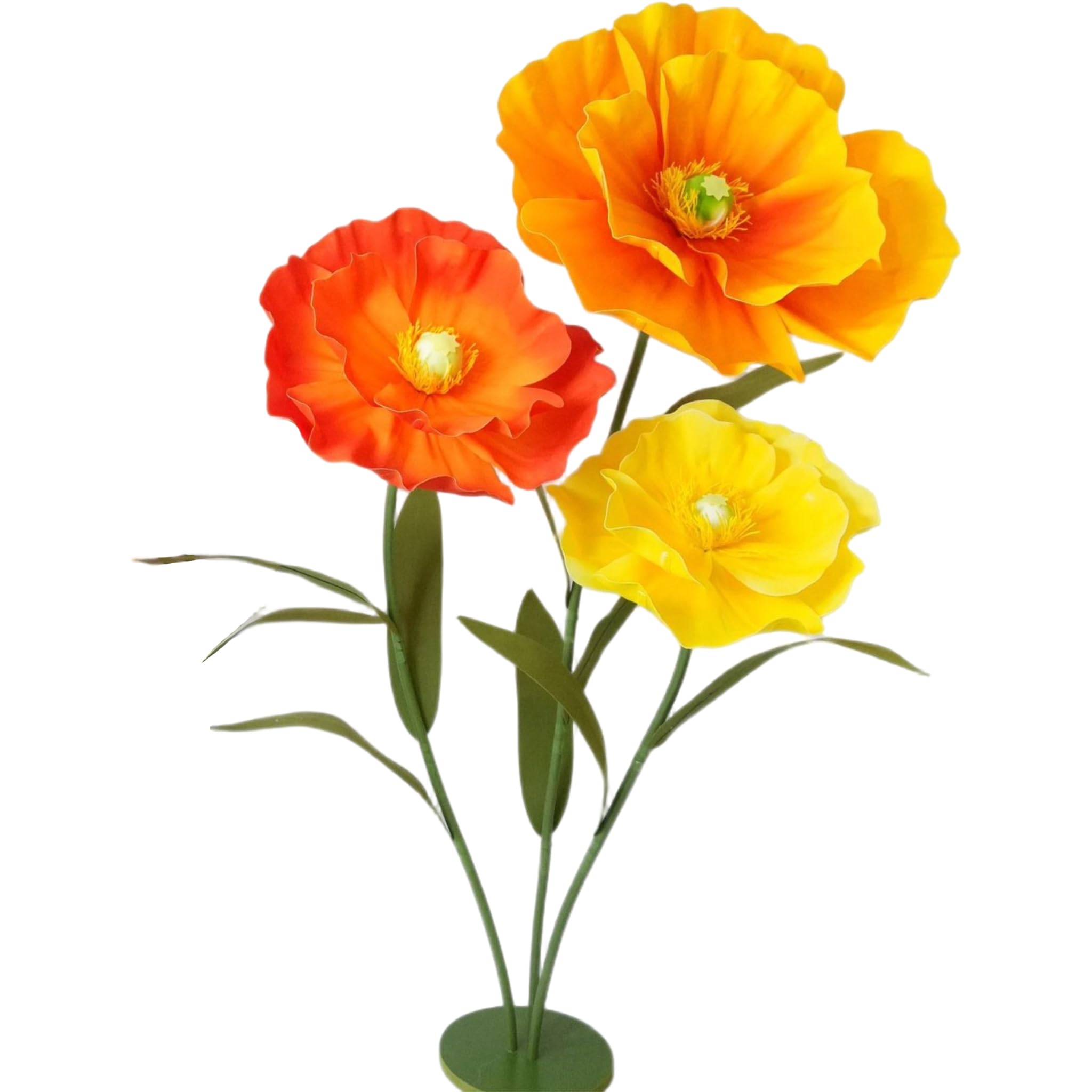 Pineeseatile 5.6 Ft Giant Flowers with Stand, Realistic Oversized Flowers for Decoration, Jumbo Light Eva Artificial for Window Displays, Weddings & Events, Mixed Color, Large