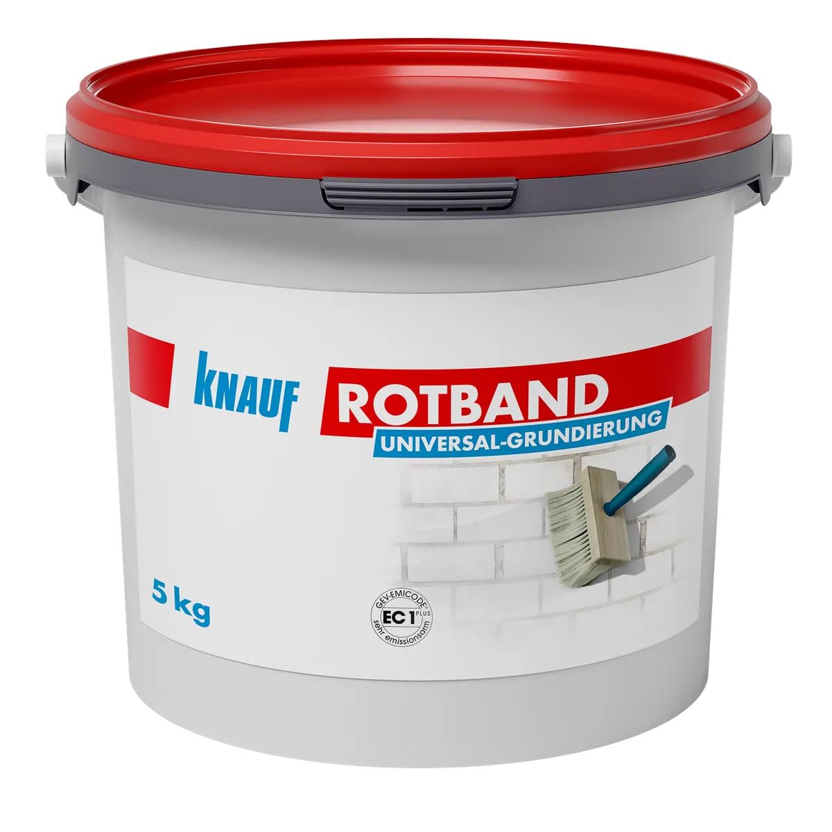 Knauf Rotband Universal-Grundierung für optimale Haftung von Grundputzen und Spachtelmassen auf mineralischen Untergründen, 5 kg