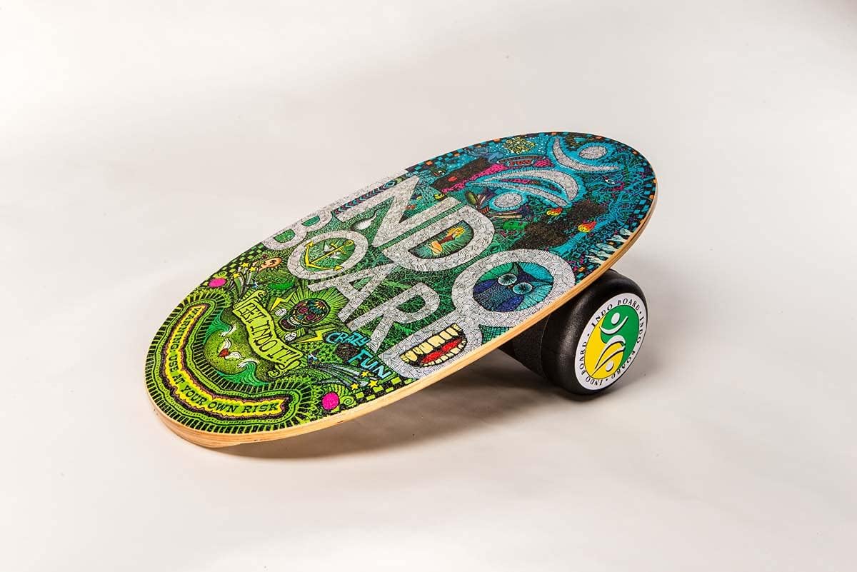 INDO BOARD Original - Bamboo Beach Design - Balance Board for Fun, Fitness and Sports Training - Comes with 30" X 18" Non-Slip Deck and a 6.5" Roller : Balance Boards : Sports & Outdoors