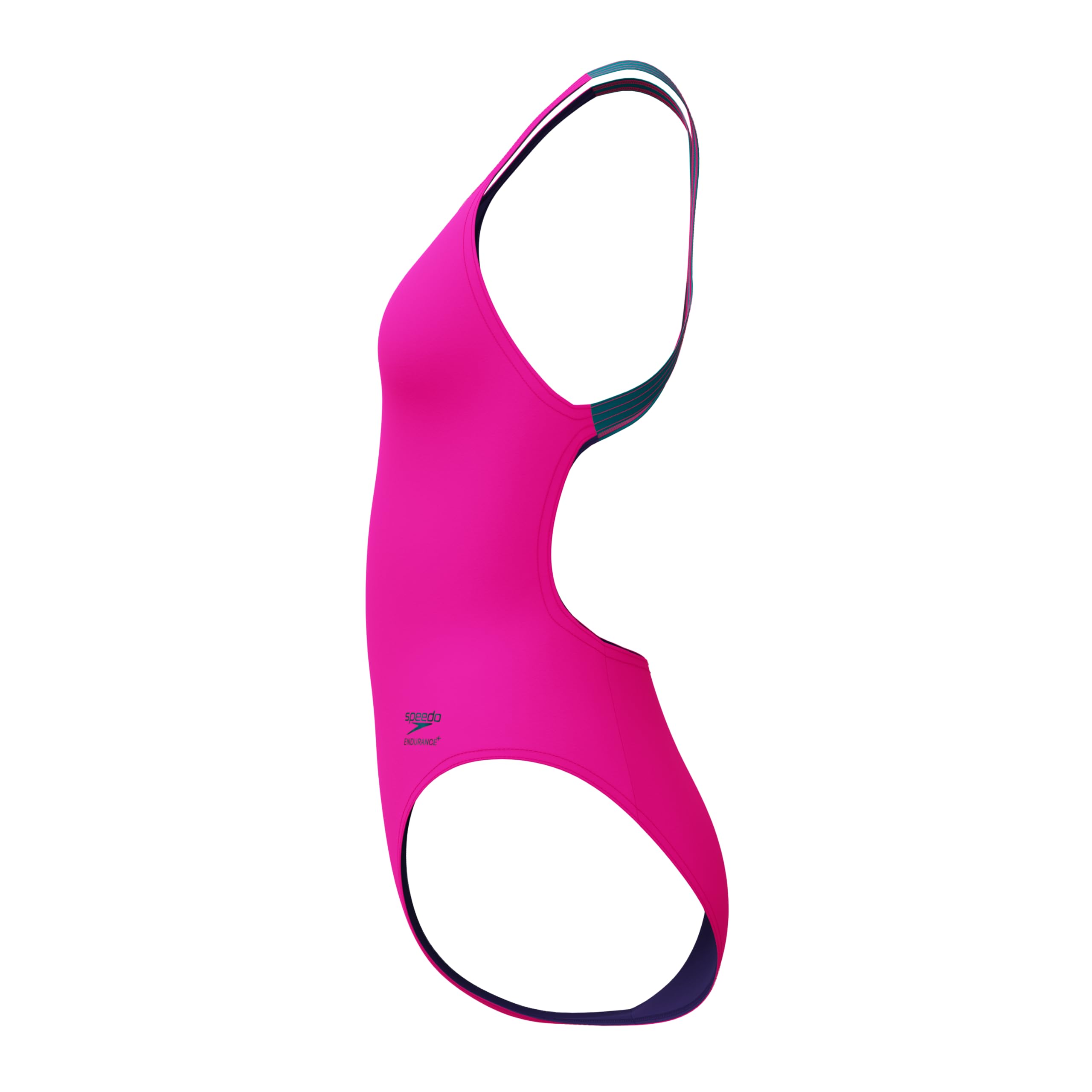 Speedo Damski solidny strój kąpielowy Powerback kostium kąpielowy Punchy Pink